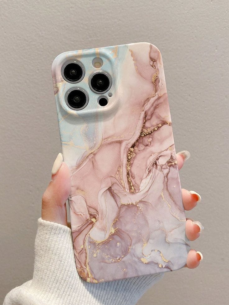 Funda de celular personalizada con resina rosa