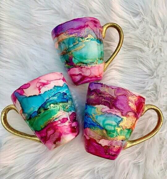Tazas personalizadas con resina de colores